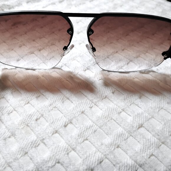 Women's Aviator Style Sunglasses Black Brown - Picture 6 of 7